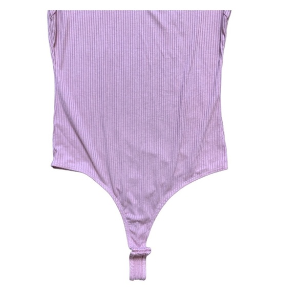 NWT NORDSTROM Elodie Ribbed Bodysuit With Cap Sleeves Rose Pink Size Medium - Picture 5 of 8
